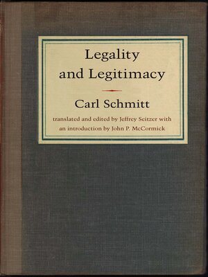 cover image of Legality and Legitimacy